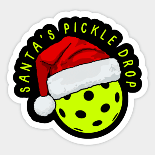 Santa's Pickle Drop. Pickleball, Christmas Sticker